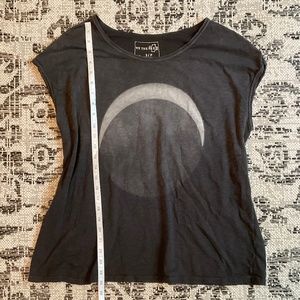 Free people “Thunder Moon Tee” small black oversized
